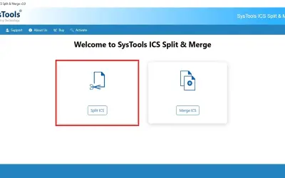 SysTools ICS Splitter Tool for Microsoft 365 — screenshot