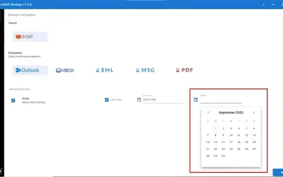 SysTools IMAP Backup Tool for Microsoft 365 — screenshot