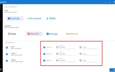 SysTools Import PST to Office 365 Tool for Microsoft 365 — screenshot