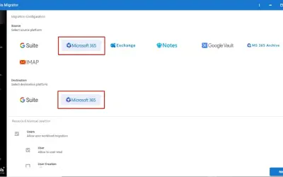 SysTools Migrator for OneDrive Migration for Microsoft 365 — screenshot