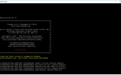 TCPDUMP for Windows for Microsoft 365 — screenshot