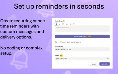 Teams Reminder Pro for Microsoft 365 — screenshot