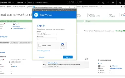 TeamViewer Remote Support for Dynamics 365 for Microsoft 365 — screenshot