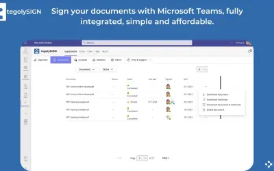tegolySIGN for Microsoft 365 — screenshot