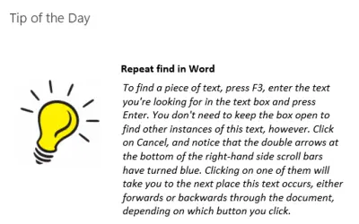 Tip Of The Day Plus for Microsoft 365 — screenshot