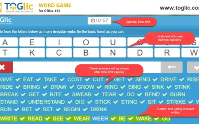 TOGlic | WORD GAME for Office 365 for Microsoft 365 — screenshot