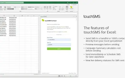 touchSMS for Excel for Microsoft 365 — screenshot
