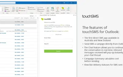 touchSMS for Outlook for Microsoft 365 — screenshot