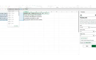 Translate for Excel for Microsoft 365 — screenshot