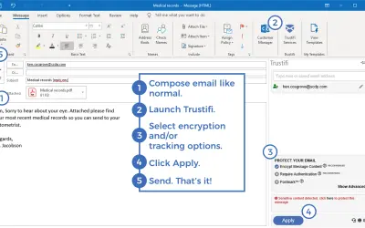 Trustifi for Outlook – Secure and Productive Email for Microsoft 365 — screenshot