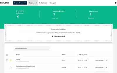 TrustSigner for Microsoft 365 — screenshot
