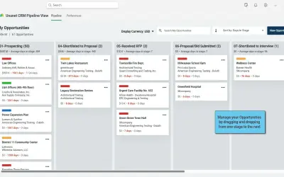 Unanet CRM Pipeline View for Microsoft 365 — screenshot
