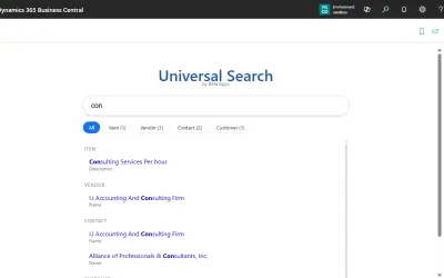 Universal Search for Microsoft 365 — screenshot