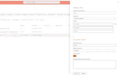ValidSign App for Microsoft 365 — screenshot