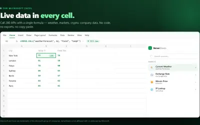 VerveSheets for Microsoft 365 — screenshot