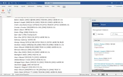 vLex for Microsoft 365 — screenshot