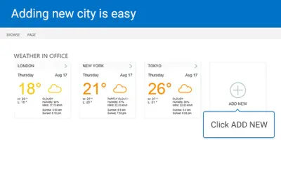 Weather Forecast for Microsoft 365 — screenshot