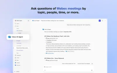 Webex AI Agent for Microsoft 365 — screenshot