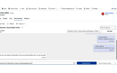 WhatsApp Chat and Instant Messaging in Dynamics 365 CRM - WhatsApp4Dynamics for Microsoft 365 — screenshot