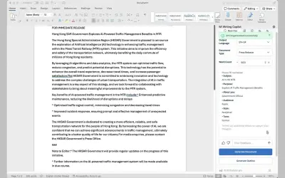 WI Writing Copilot for Microsoft 365 — screenshot