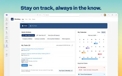 Workday for Microsoft 365 — screenshot
