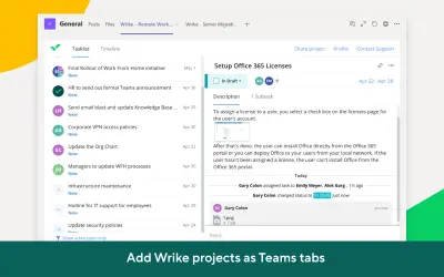 Wrike for Microsoft 365 — screenshot