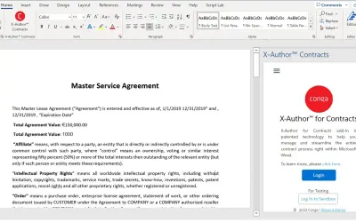 X-Author for Contracts on Gov Cloud for Microsoft 365 — screenshot