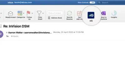 xiQ for Outlook for Microsoft 365 — screenshot