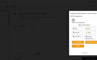 Zendesk AzureDevops connector for Microsoft 365 — screenshot