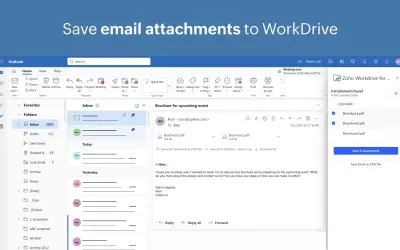 Zoho WorkDrive for Email for Microsoft 365 — screenshot