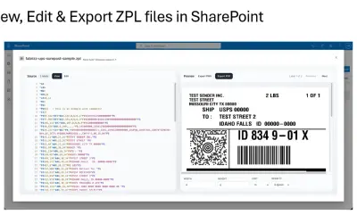 ZPL Label Studio for Microsoft 365 — screenshot