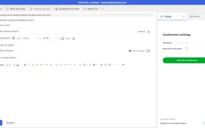 Zultys for Outlook Extension for Microsoft 365 — screenshot