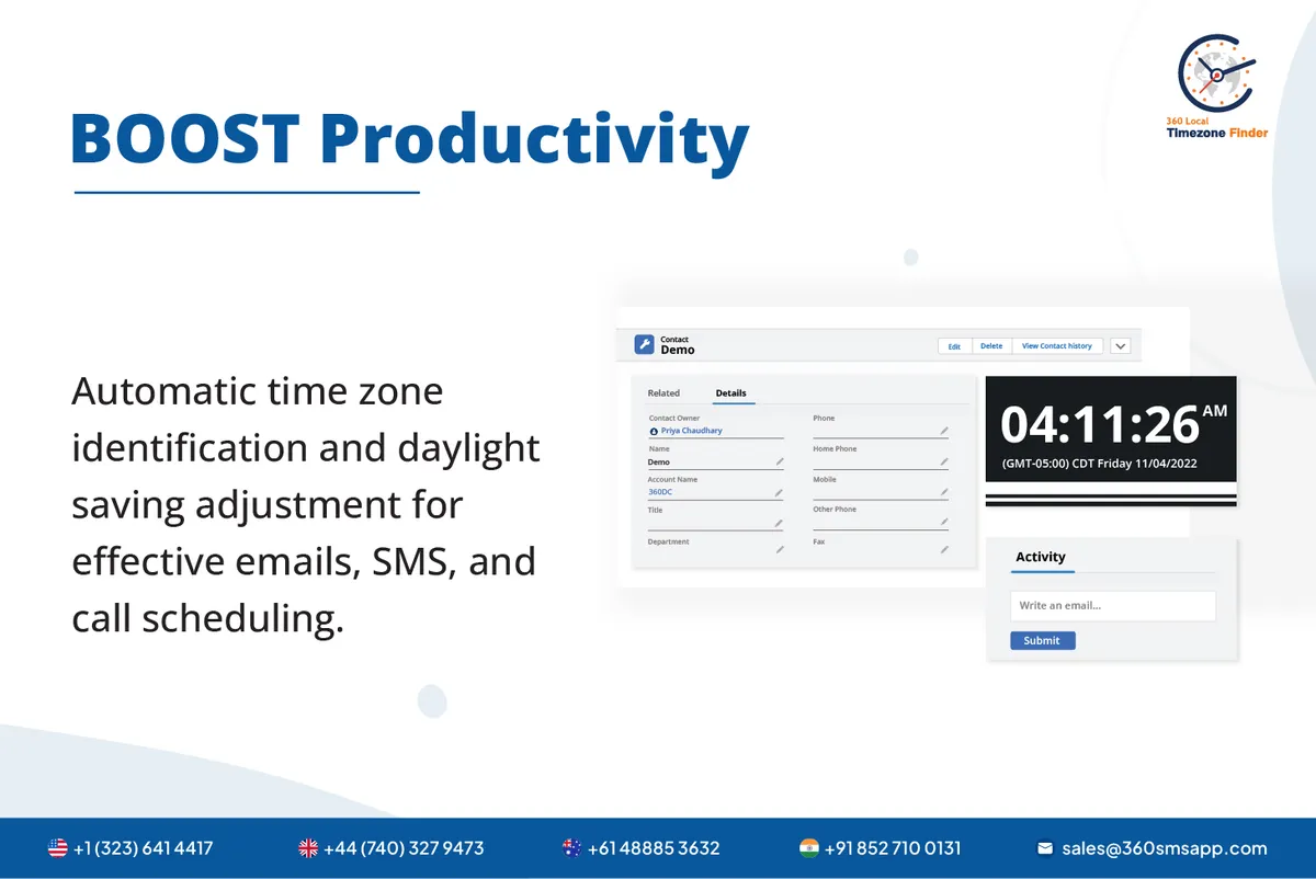 360 Local Timezone Finder — screenshot from the Salesforce AppExchange listing