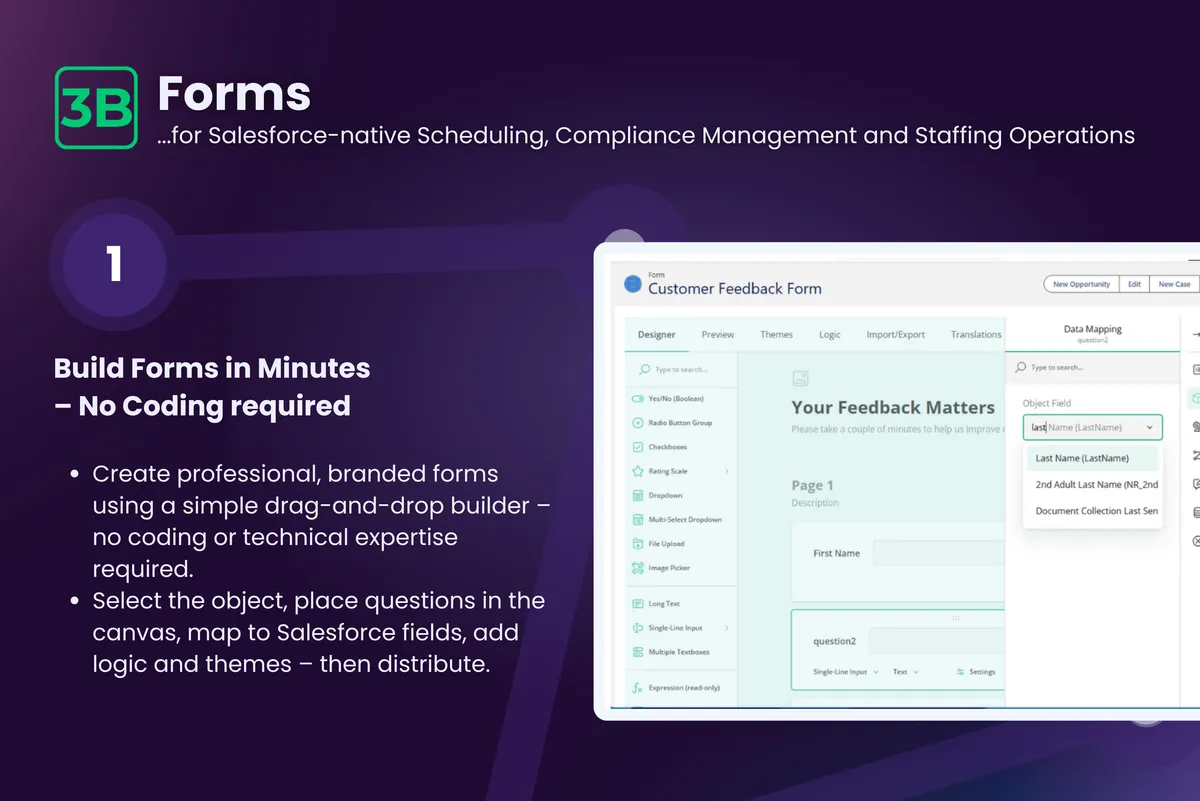 3B Agentic Forms — screenshot from the Salesforce AppExchange listing