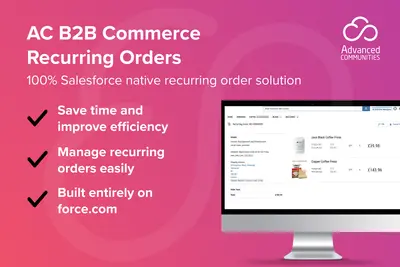 AC B2B Commerce Recurring Orders: Create, Adjust and Delete Recurring Orders for Salesforce — screenshot