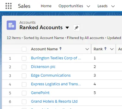 Account Ranker for Salesforce — screenshot