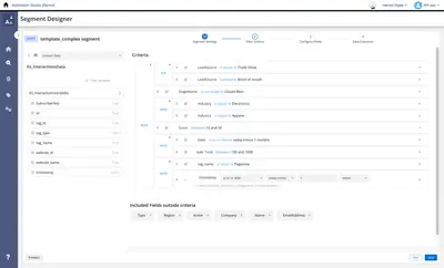Activation Studio for Marketing Cloud: Segments, lead scoring & web tracking CDP for Salesforce — screenshot