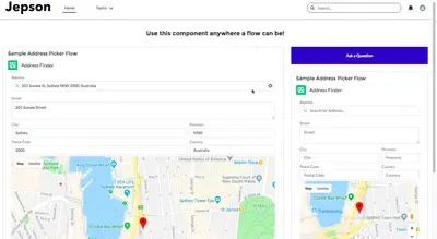 Address Picker Autocomplete for Flow for Salesforce — screenshot