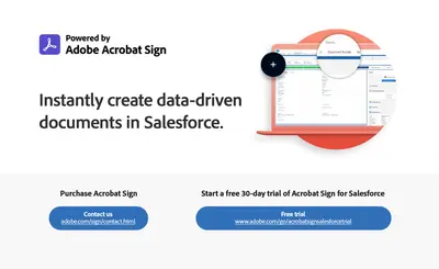Adobe Acrobat Sign Document Builder for Salesforce for Salesforce — screenshot