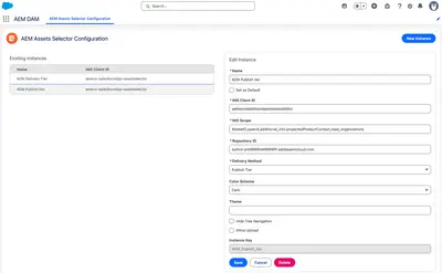 Adobe Experience Manager (AEM) DAM for Marketing Cloud Next for Salesforce — screenshot