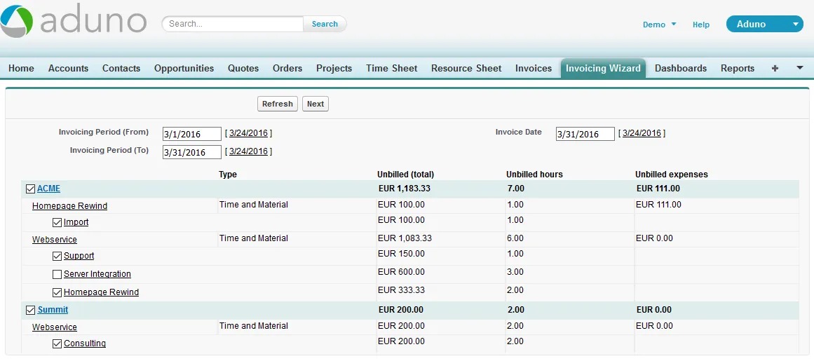 Aduno — screenshot from the Salesforce AppExchange listing