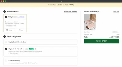 Aegeantic Tabby Payment Cartridge for B2C Commerce for Salesforce — screenshot