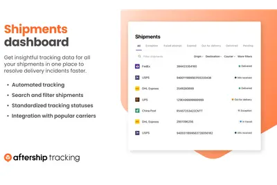 AfterShip Tracking Headless for B2C Commerce for Salesforce — screenshot