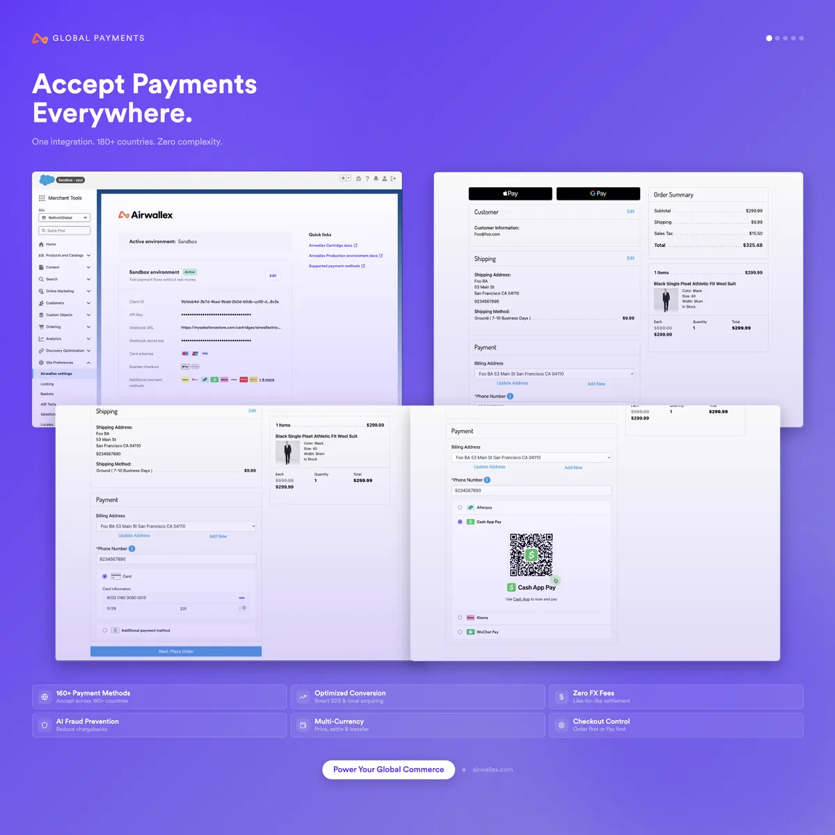 Airwallex Global Payments for Salesforce Commerce Cloud — screenshot from the Salesforce AppExchange listing
