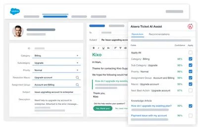 Aisera Assist for Salesforce — screenshot