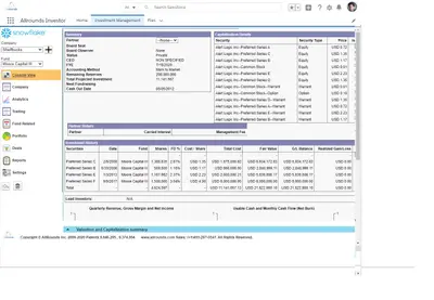 AllRounds Investor, AllRounds Finance and AllRounds Exchange for Salesforce — screenshot