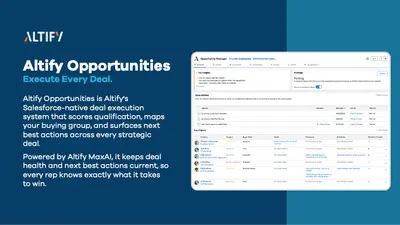 Altify Opportunities | AI-Guided Deal Execution, 100% Salesforce Native for Salesforce — screenshot