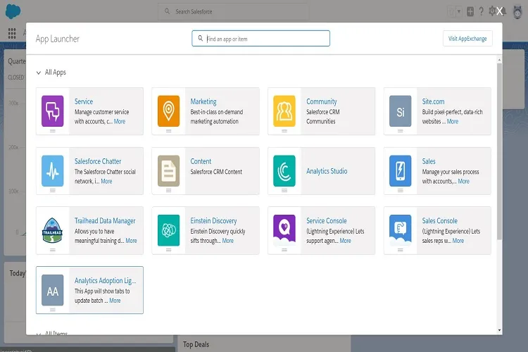 Analytics Adoption Metadata — screenshot from the Salesforce AppExchange listing