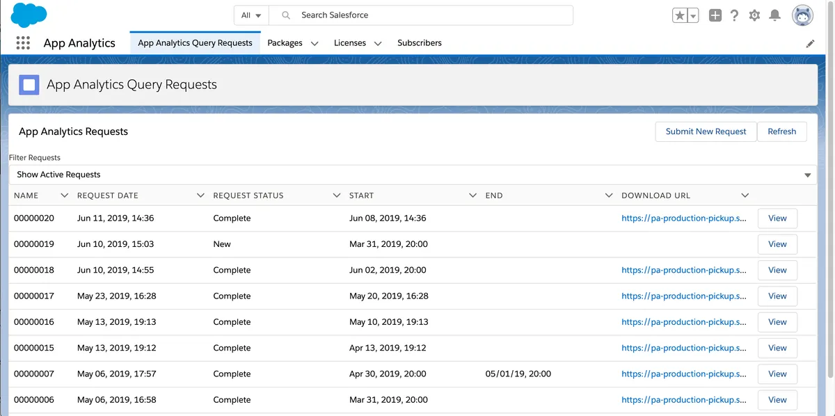 App Analytics — screenshot from the Salesforce AppExchange listing