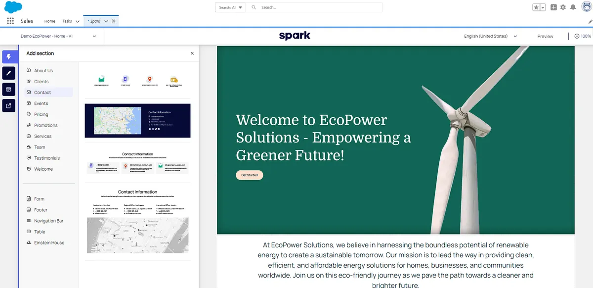 Arcsona Spark — screenshot from the Salesforce AppExchange listing
